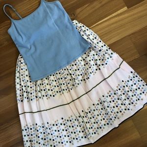 Max Studio Skirt and Matching Blue Tank Top